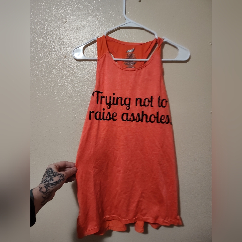 Orange Graphic Tank Top